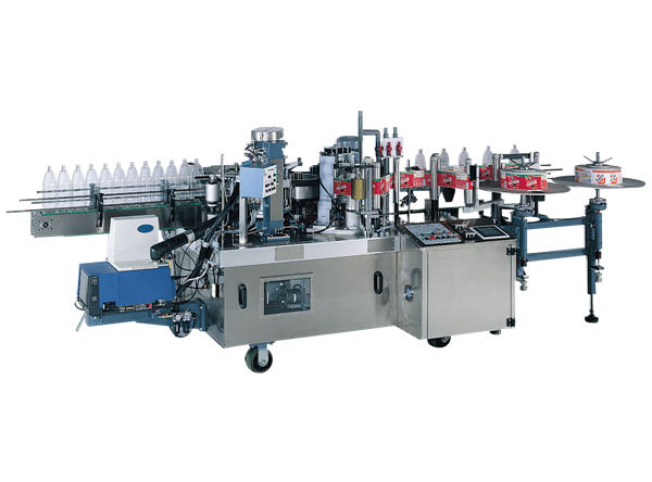 Etichettatrice automatica per piccole bottiglie di colla